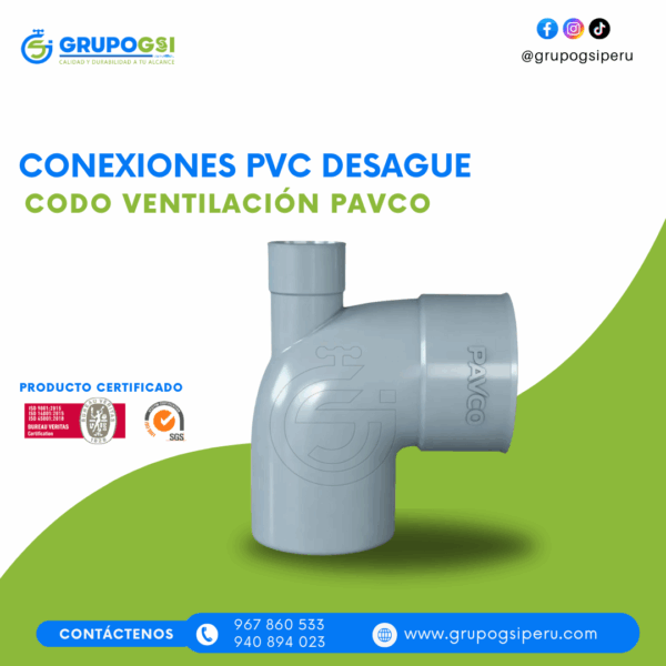 CODO VENTILACIÓN PAVCO