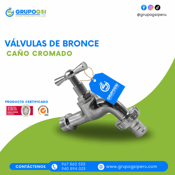 CAÑO DE BRONCE CROMADO