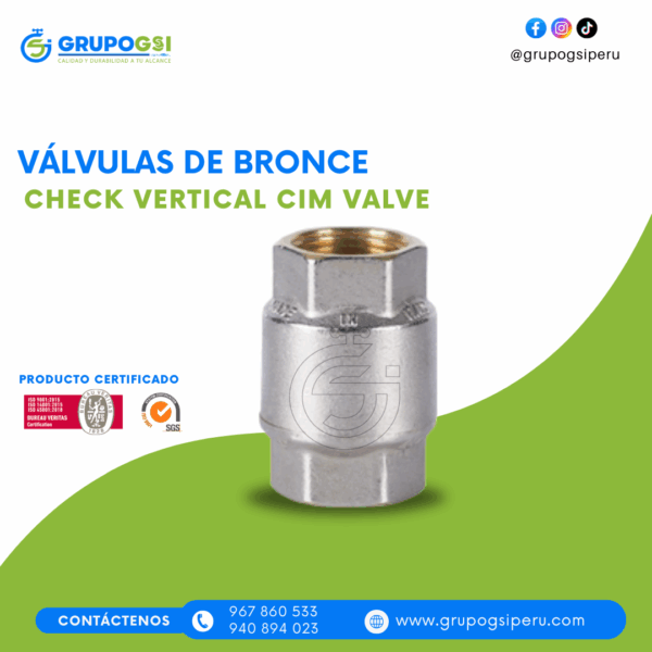 VÁLVULA CHECK VERTICAL CIM VALVE