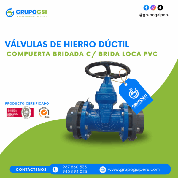COMPUERTA BRIDADA C/BRIDA LOCA PVC