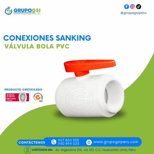 VÁLVULA BOLA PVC SANKING