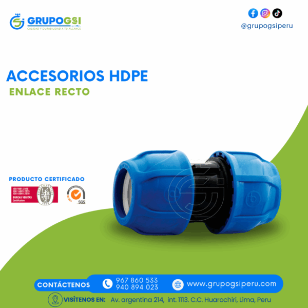 ENLACE RECTO HDPE