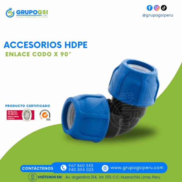 ENLACE CODO X 90° HDPE