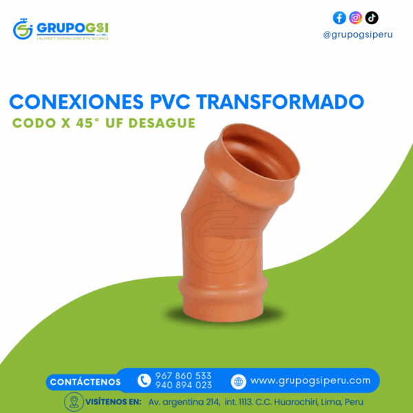 CODO x 45° UF DESAGUE