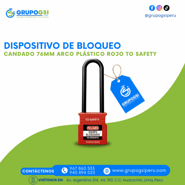 CANDADO 76MM ARCO PLÁSTICO TO SAFETY - Imagen 2