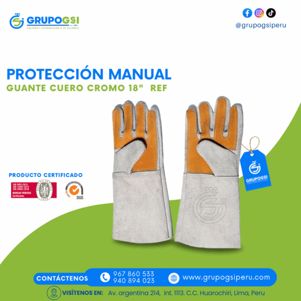 GUANTE CUERO CROMO 18"