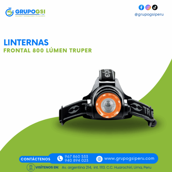 LINTERNA FRONTAL 800 LM TRUPER