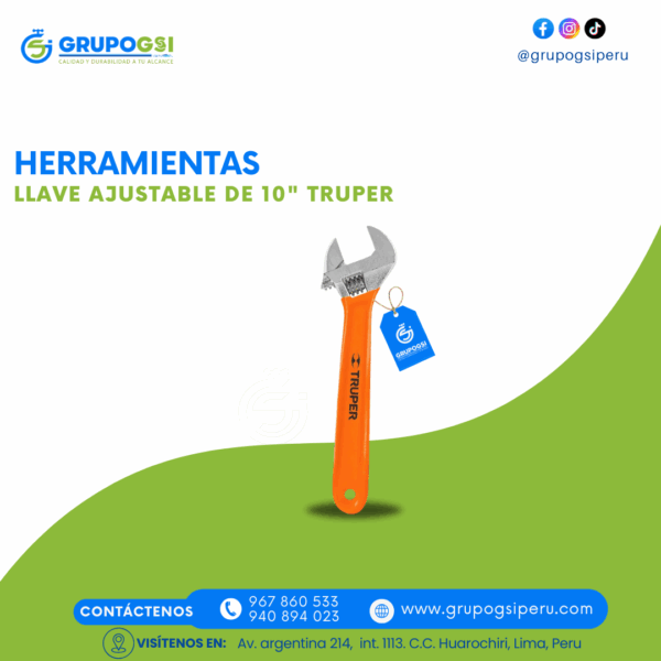 LLAVE AJUSTABLE DE 10" TRUPER