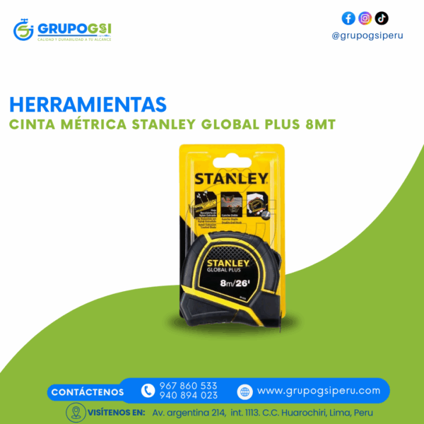 CINTA MÉTRICA STANLEY 8MT