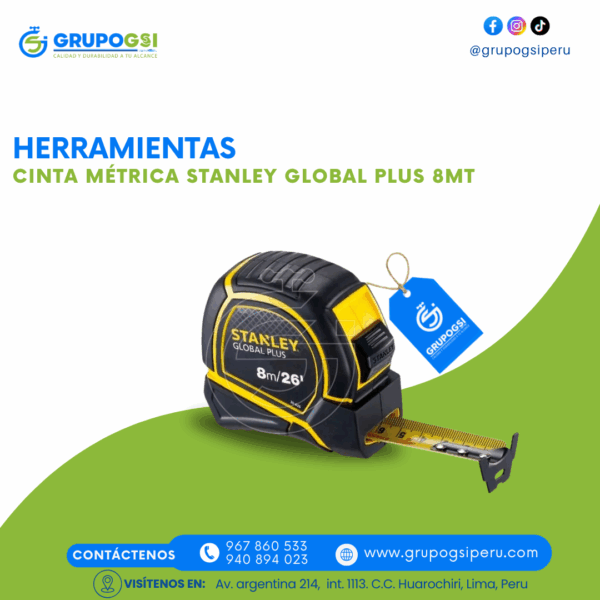CINTA MÉTRICA STANLEY 8MT - Imagen 2