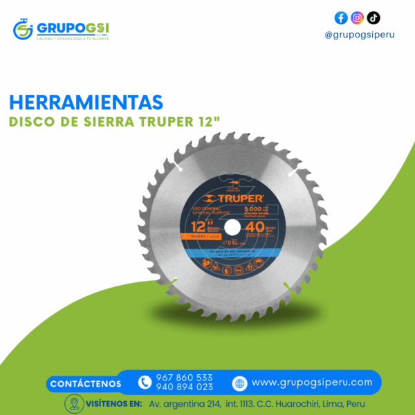 DISCO DE SIERRA TRUPER 12"