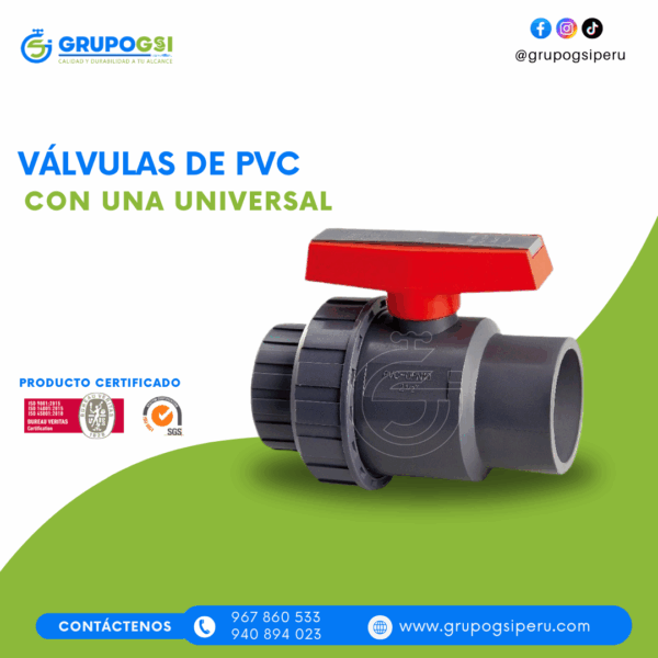 VÁLVULA C/ UNA UNIÓN UNIVERSAL